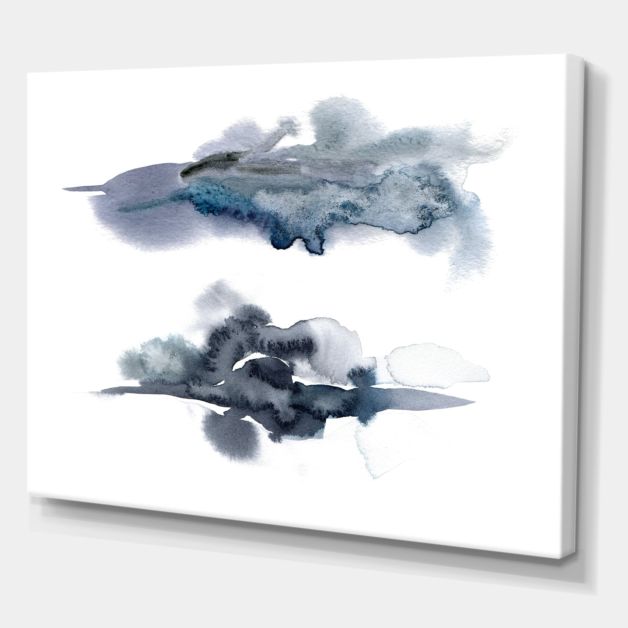Designart ' Abstract Of Clouds Dark Blue Colored I ' Modern Canvas Wall Art Print