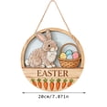 thumbnail image 2 of Front Door 7.87in Wooden Bunny Round Hanging Sign Easter Wall Porch Decoration, 2 of 5
