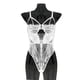 thumbnail image 3 of Lencería delgada para mujer Ropa de dormir sexy para mujer Body de encaje con tiras, M, Blanco AweSitey XX000067-05, 3 of 7
