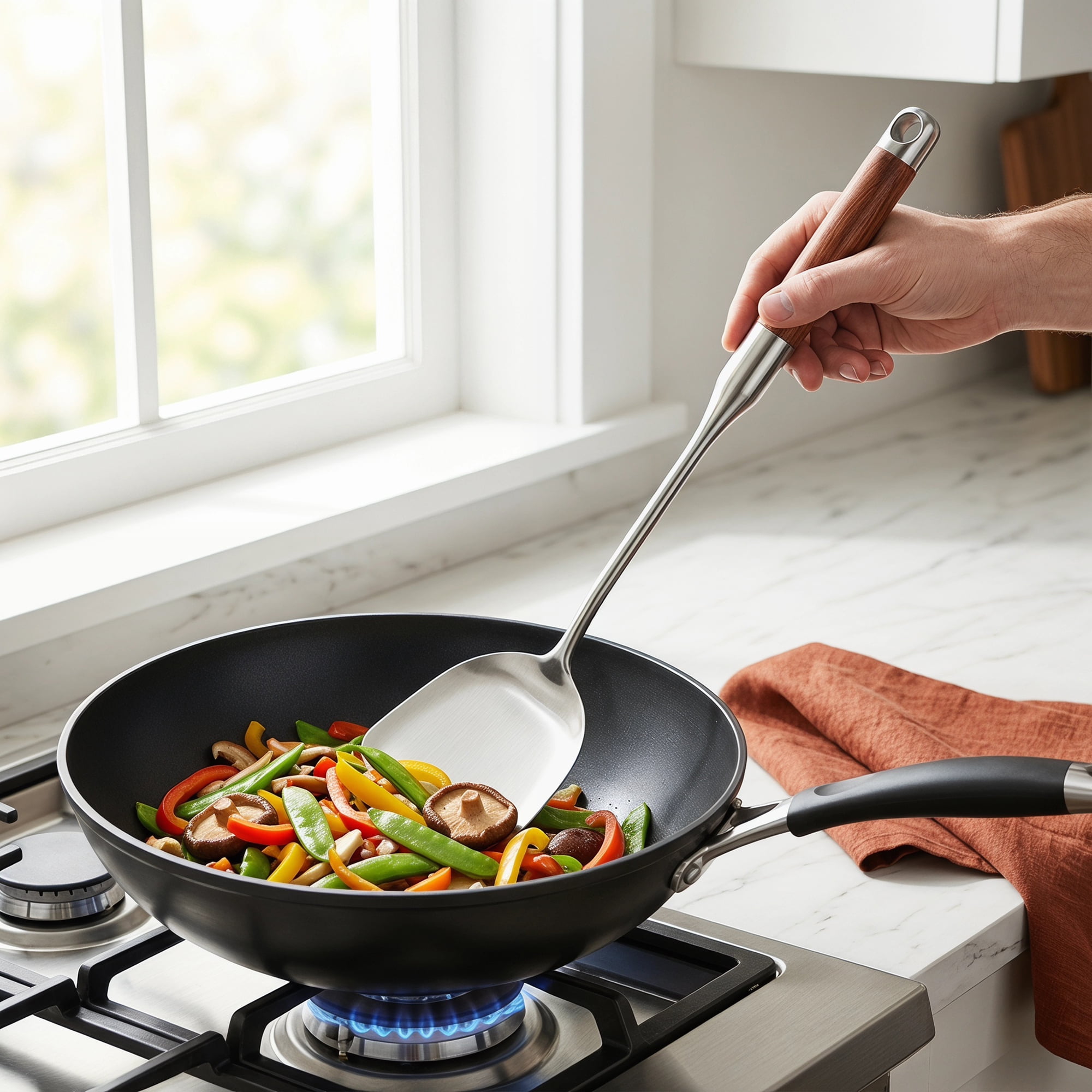 Unique Bargains Heat-Resistant Spatula  Ideal for Frying Silver 15x3.8 inch