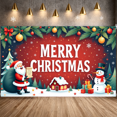 thumbnail image 2 of Santa Claus Christmas Banner Cartoon Character Merry Christmas Decoration for Holiday Party Indoor Event Celebration, 2 of 9