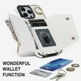 thumbnail image 3 of ShellTech for iPhone 15 Pro Case Wallet with Strap for Women,Crossbody Lanyard and Wristlet,White, 3 of 9