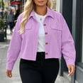 thumbnail image 6 of Maean Women's Corduroy Button down Crop Jackets Fall Dressy Casual Collared Long Sleeve Jacket Outerwear, 6 of 7
