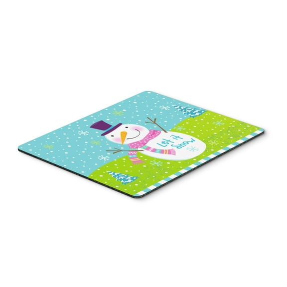 "Christmas Snowman Let it Snow Mouse Pad Hot Pad or Trivet"
