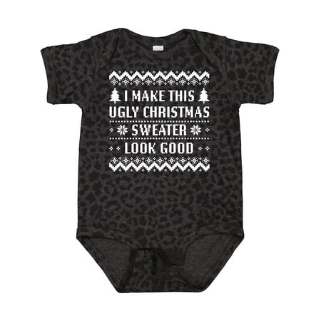 

Inktastic I Make This Ugly Christmas Sweater Look Good Boys or Girls Baby Bodysuit