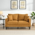 thumbnail image 3 of Jopath 57 Inch High Resilience Loveseat Sofa With Wooden Frame, Two-Seater Comfortable Sofa For Small Spaces, Modern Upholstered Design For Apartments And Living Rooms Light Gray, 3 of 10