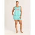 thumbnail image 3 of Joyspun Women's Printed Tank Top and Shorts Pajama Set, 2-Piece, Sizes XS-3X, 3 of 7