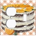 thumbnail image 2 of Metal Light Switch Wall Plate Outlet Cover (Layered Vanilla Frosting Chocolate Orange Lemon Cake - Single Duplex Single Toggle), 2 of 2