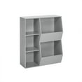 thumbnail image 3 of RiverRidge Kids Playroom Toy Organizer Bookcase with 3 Cubbies and 2 Storage Bins - Gray, 3 of 8