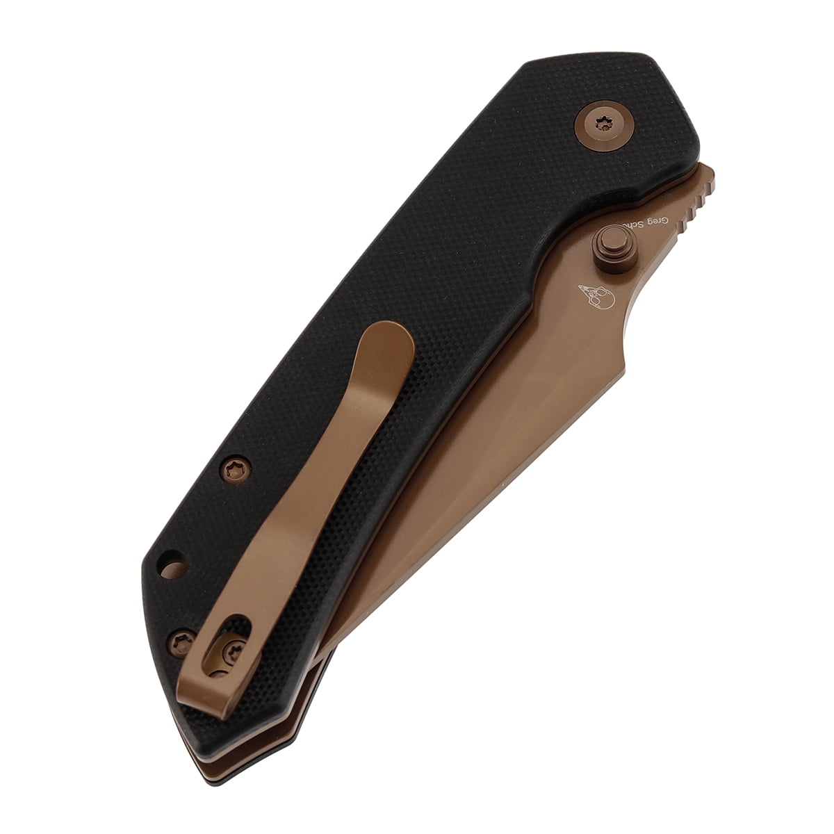 Tenable Fenrir Folding Pocket Knives 3.48“ Rose Gold Coated Nitro-V Blade,Black G10 Handle,B1034H3