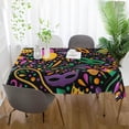 thumbnail image 6 of Coolnut Mardi Gras Rectangle Tablecloth, Spill-Proof Polyester Table Cloth, Table Cover for Kitchen Dining Picnic Holiday Party Decoration, 60"x60", 6 of 7