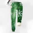 thumbnail image 4 of Christmas Snowflake Print Pajama Pants for Women Festive Holiday Sleepwear with Fleece Cuffs, Red, Size S-XXL, 4 of 4