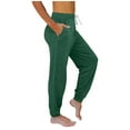 thumbnail image 4 of Solid Color Drawstring Sweatpants for Women Workout Tapered Trousers with Pockets Comfy Casual Pants, 4 of 4