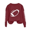 thumbnail image 4 of Football Mom Sweatshirts for Women Game Day Long Sleeve Crew Neck Sunday Funday Fall Fashion Must Haves Football Mom Shirt Loose Fit Rugby Shirt Football Print Sports Sports Mom Must Have Hiking Wine, 4 of 6