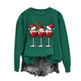 thumbnail image 7 of Ecqkame Womens Crew Neck Sweatshirts Christmas Print Long Sleeve Casual Loose Pullover Top Holiday Daily Comfy Fit Sweatshirt Army Green XL, 7 of 7
