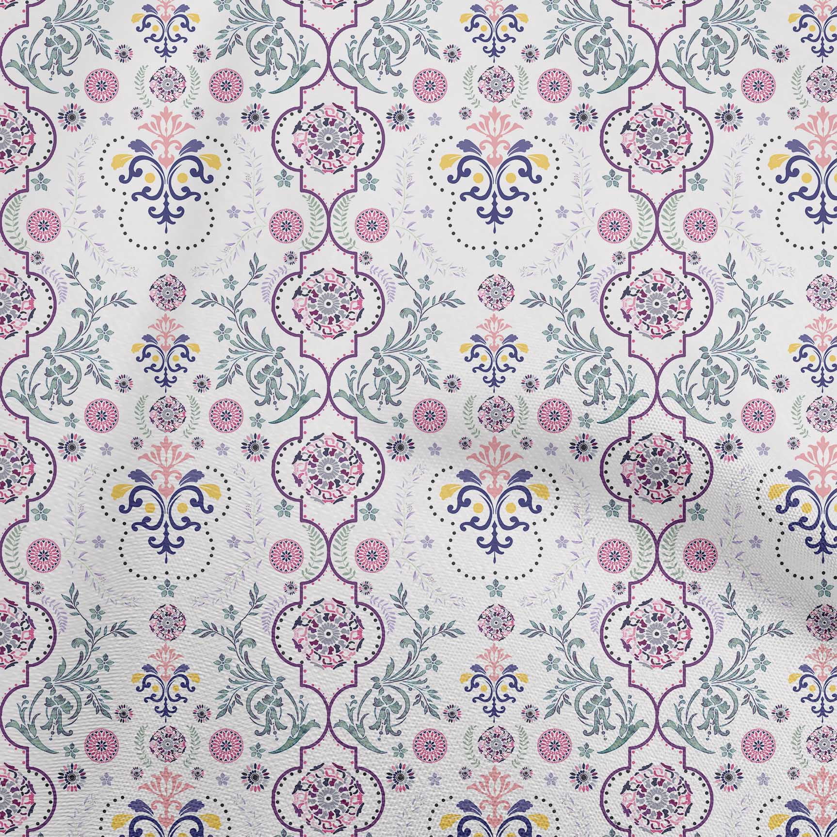 oneOone Rayon Navy Blue Fabric Block Fabric For Sewing Printed Craft Fabric By The Yard 56 Inch Wide