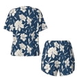thumbnail image 6 of Wukai Lilies Flowers Women's Pajama Set,Short-Sleeve Top and Shorts with Elastic Waistband and Pockets for Loungewear, Yoga, and Casual Wear-XX-Large, 6 of 8