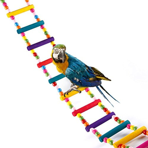 Ladder Bird Toy OUTAD Wooden Bridge Birdcage Ladder Colorful Swing Toy