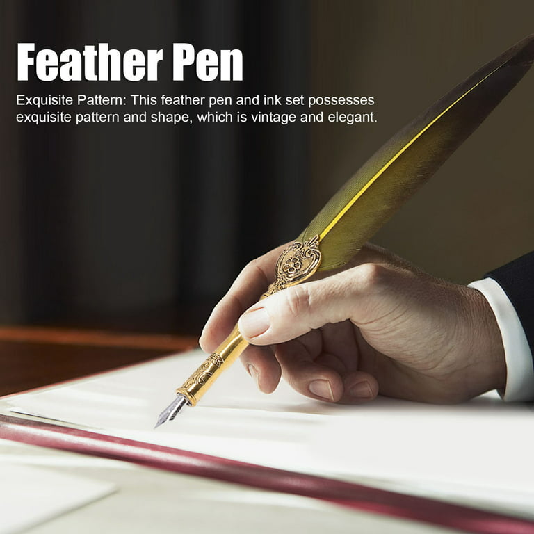 Feather Pen And Ink Set Antique Feather Pen For Writing Quill Pen