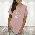 thumbnail image 2 of HAPIMO Women's Trendy Loose Tops Dressy Tunic Clearance V Neck Pullover Elegant Casual Relaxed Blouses for Teen Girls Floral Graphic Summer Tees Ruffle Sleeve Pink XXL, 2 of 6