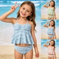 thumbnail image 2 of Girls Swimsuits Size 14-16 Ruffled Styles Hawaiian Little Girls' Swimwear Soft Rash Guard 2-Piece Bathing Suit Upf 50+ Beach Swimwear Size 7-16t, 2 of 7