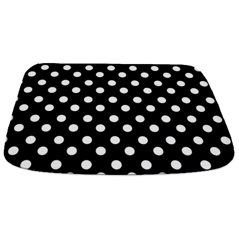 CafePress Black And White Polka Dots Pattern Decorative Memory Foam Bath Rug/Mat