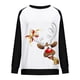 thumbnail image 5 of Camiseta informal de manga larga con cuello redondo y estampado navideño para mujer Pompotops  qwe24032, 5 of 5