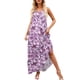 thumbnail image 4 of Moda Mujer Vestidos Cuello Redondo Verano Impresión Casual Sin Mangas Vacaciones Playa Vestido Largo Fridja  hjkh3054, 4 of 9