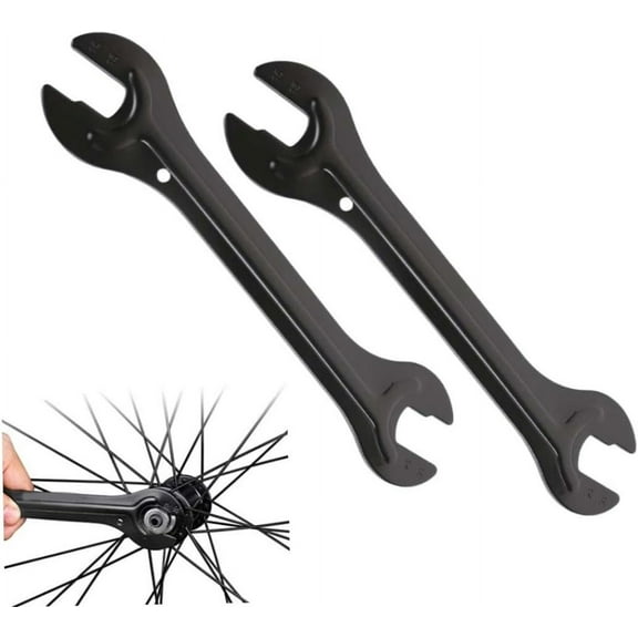 2 PCS Bicycle Cone Spanner Hub Wrench Axle Hub Cone Wrench Mountain Bike Repair Tool Multifunction Tools, Black