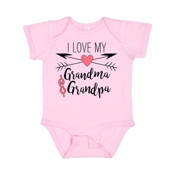 Inktastic I Love My Grandma and Grandpa Heart and Arrows Boys or Girls Baby Bodysuit