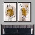 thumbnail image 2 of IDEA4WALL Framed Canvas Print Wall Art Set Mid-Century Modern Forest Flower Plants Nature Illustrations Modern Art Rustic Decorative for Living Room, Bedroom, Office - 16"x24"x2 Black, 2 of 5