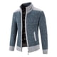 thumbnail image 2 of Suéter de otoño e invierno para hombre, cárdigan grueso con cuello alto (talla azul-XL), 2 of 3
