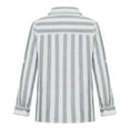 thumbnail image 5 of absuyy Women' Button Up Shirt Turn Down Shirt Long Sleeve Striped Loose Blouses Gray Work Tops Size S, 5 of 6