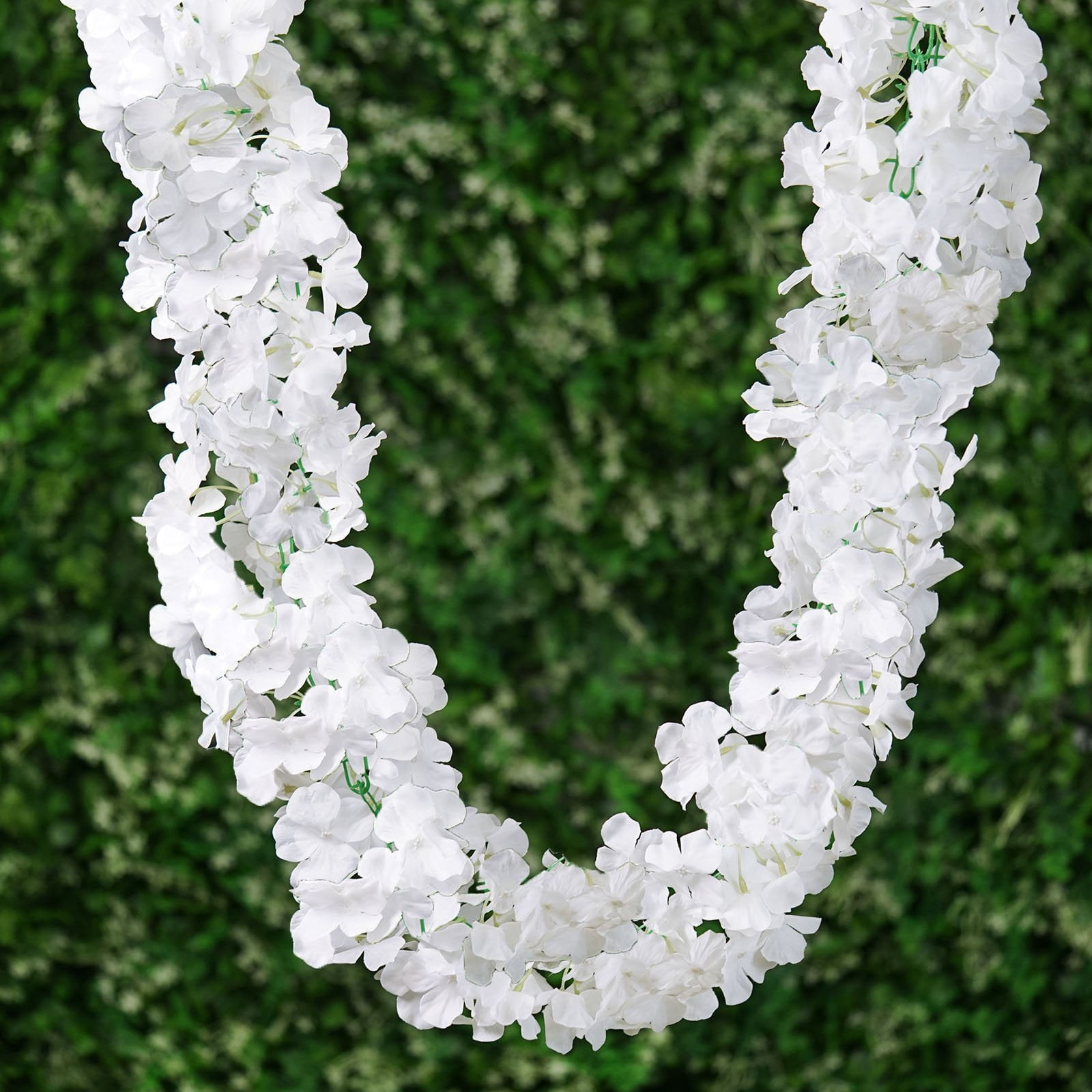 Efavormart 7 FT White Silk Hydrangea Artificial Flower Garland Wedding ...