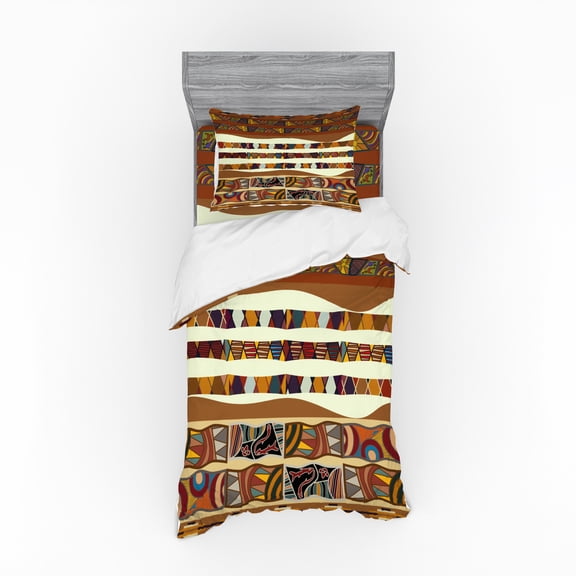 Ambesonne Tribal Bedding Set 3 Pcs, Boho Folk, Twin XL, Multicolor