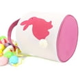 thumbnail image 6 of Cylinder Bunny Ear Easter Basket, Dual Layer Canvas Bag With Bunny Design for Easter Egg Hunt Basket Carrying Eggs Gifts for Kids Holding Toys Books School Project Lunch Box-Cylinder Bag- Pink, 6 of 8
