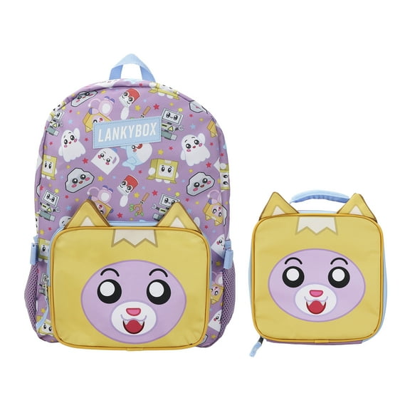 Lanky Box 2-Piece 16" Backpack & Lunch Box Set For School And Travel