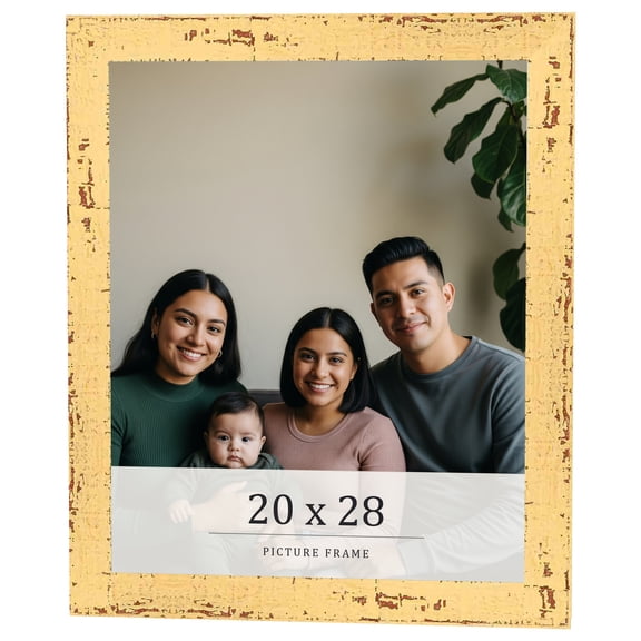 20x28 Frame Yellow Real Wood Picture Frame Width 1.25 inches | Interior Frame Depth 0.5 inches |