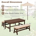 thumbnail image 3 of Gymax Kids Picnic Table Outdoor Wooden Table & Bench Set with Removable Umbrella, 3 of 10