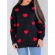 thumbnail image 3 of Suéter navideño con bordado de corazón de Streamgirl para mujer, jersey de punto grueso rosa de gran tamaño, suéteres elegantes de primavera para mujer, 3 of 5