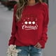 thumbnail image 1 of Puntoco - Camiseta de manga larga para mujer con cuello redondo y estampado navideño Puntoco Puntoco-5069, 1 of 1