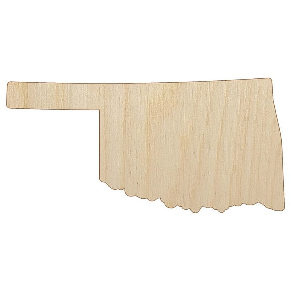 Oklahoma State Silhouette Wood Shape Unfinished Piece Cutout Craft DIY Projects - 4.70 Inch Size - 1/8 Inch Thick