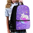 thumbnail image 3 of HUIACONG Purple Galaxy Cat Backpack for Primary School Kids Large Capacity Multi Compartment Wear‑Resistant for Boys Girls Ages 6‑18 Daily Use, 3 of 6