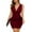 Red, variant on yillto Women's Summer Dress V Neck Wrap Sleeveless Ruched Casual Party Wedding Tunic Mini Dresses
