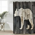 thumbnail image 6 of Shower Curtains Abstract Brown Bear Painting Bath Curtain Wood Grain Waterproof Bathroom Shower Curtain Set with Hooks Decoration 72 x 72 Inches, 6 of 7