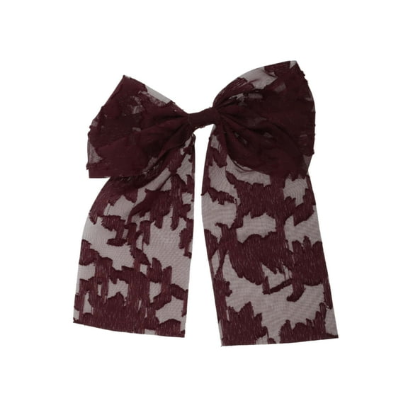 Unique Bargains 1 Pc Elegant Flower Bow Ribbon Hair Clips Wine Red