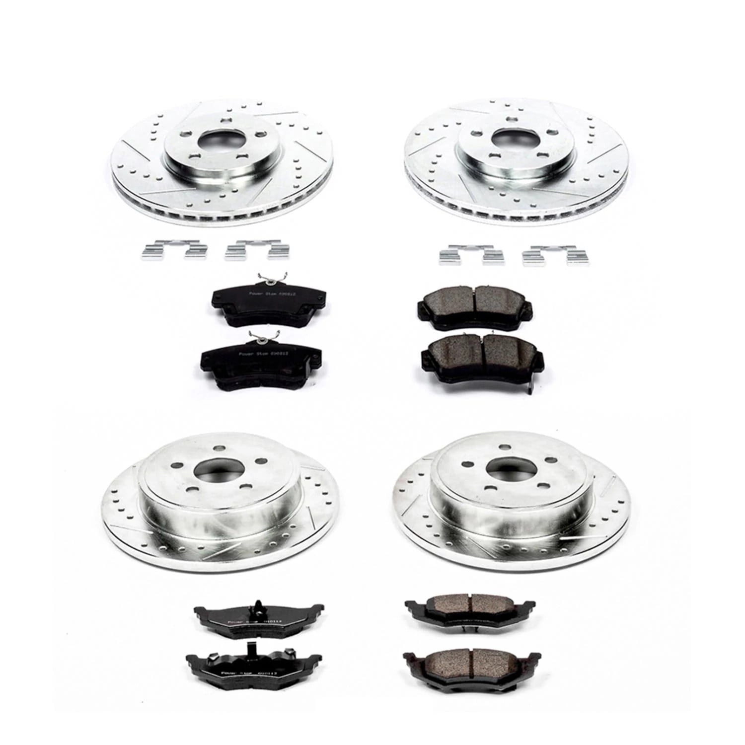 PowerStop Front and Rear Z23 Evolution Sport Carbon-Fiber Ceramic Brake Pad and Drilled & Slotted Rotor Kit Fits: CHRYSLER Select Models K6180