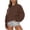 Brown, variant on Women's Casual Long Sleeve Crew Neck Sweatshirt Top Loose Fit Pullover Sweater Oversized Trendy Streetwear Soft Fleece Lined Winter Fall Basic Sweatshirts
