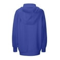 thumbnail image 5 of BiZtdJrK Mock Neck Hoodie Women Basic Solid Long Sleeve Sweatshirts with Pockets Lightweight Casual Athletic Hooded Pullover Blue XL, 5 of 8