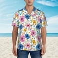 thumbnail image 4 of Balery Rose Flowers Print Men's Hawaiian Shirts Short Sleeve Beach Shirt Relaxed Fit Vacation Button Down Shirts-Small, 4 of 9